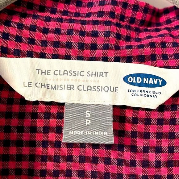 Old Navy pink and black check button up shirt size S - Picture 9 of 12